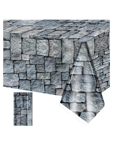 Mantel de Plástico Irenare Medieval 1.3x2.2m Estilo Piedra