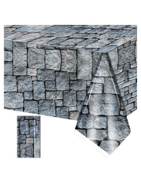 Mantel de Plástico Irenare Medieval 1.3x2.2m Estilo Piedra
