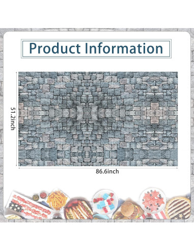 Mantel de Plástico Irenare Medieval 1.3x2.2m Estilo Piedra