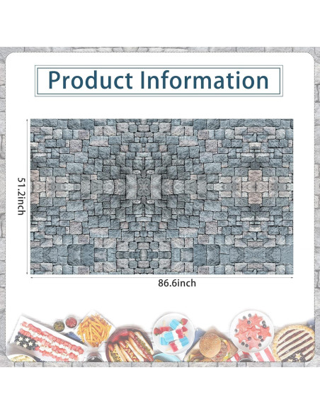 Mantel de Plástico Irenare Medieval 1.3x2.2m Estilo Piedra