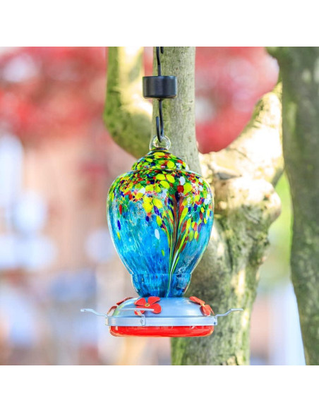 Alimentador de Colibríes WOSIBO Vidrio Soplado 0.91L Rojo-Blanco Alimentador de Colibríes WOSIBO Vidrio Soplado 0.91L Rojo-Blanco