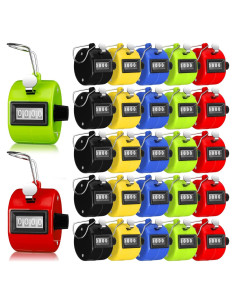 Contador Manual de Mano Kingdder 25 Pcs 4 Dígitos Multicolor