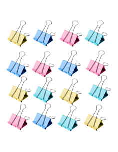 Clips de Carpeta Pequeños Ufmarine 1" Coloridos 64 Pcs