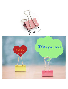 Clips de Carpeta Pequeños Ufmarine 1" Coloridos 64 Pcs 2