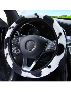 Cubierta de Volante de Pelaje ALEMODR 15" Universal para Auto 2