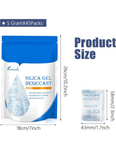 55 Paquetes de Gel de Sílice 5g Romeda - Deshidratante Seguro 2