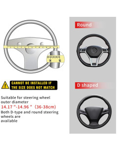 Funda de Volante de Coche Couslcd 15" Negra con Orejas de Gato 2