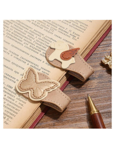 2 Marcadores de Páginas Magnéticos de Cuero VYRANA Vintage