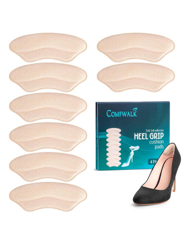 Almohadillas de Talón Comfwalk Beige 4 Pares Autoadhesivas
