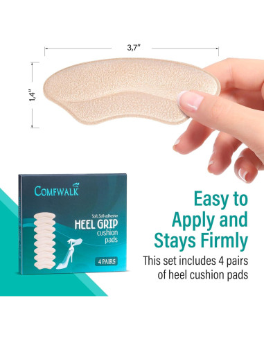 Almohadillas de Talón Comfwalk Beige 4 Pares Autoadhesivas