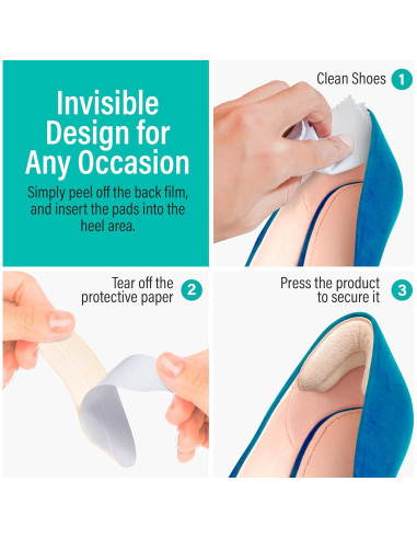 Almohadillas de Talón Comfwalk Beige 4 Pares Autoadhesivas