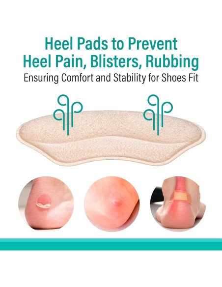 Almohadillas de Talón Comfwalk Beige 4 Pares Autoadhesivas