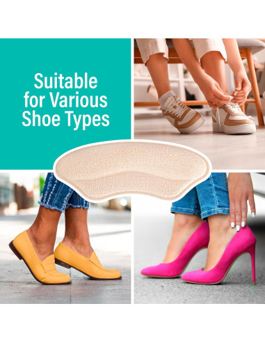Almohadillas de Talón Comfwalk Beige 4 Pares Autoadhesivas
