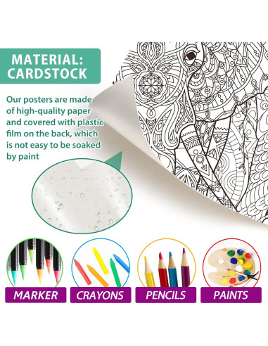 Póster de Colorear Elefante Jumbo ZOIIWA 132x100 cm