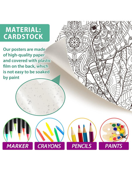 Póster de Colorear Elefante Jumbo ZOIIWA 132x100 cm