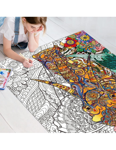 Póster de Colorear Elefante Jumbo ZOIIWA 132x100 cm