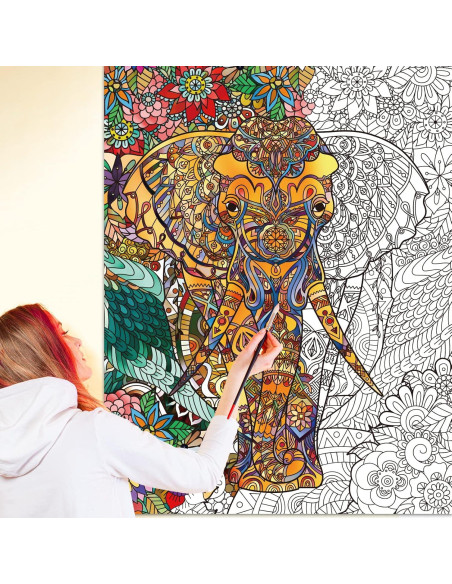 Póster de Colorear Elefante Jumbo ZOIIWA 132x100 cm
