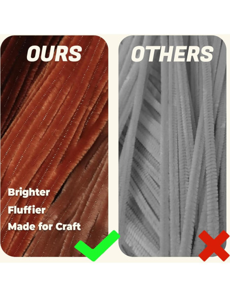 Juego de Limpiapipas Toffee Marrón 300pcs - Chenille Gruesos 30.48cm