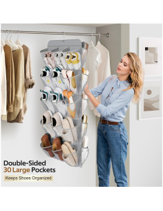 Organizador de Zapatos Colgante MISSLO 30 Bolsillos Gris 2