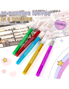 Cuchillos Exactos DIYSELF 20 Paquete Rosa - Manualidades y Arte 2