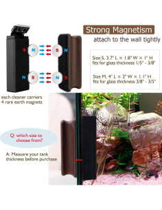Limpiador Magnético para Acuarios hygger - Cristal 1.5-9.5mm 2