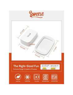 Plato de Mantequilla Grande Sweese con Tapa 19.6 cm Blanco 2