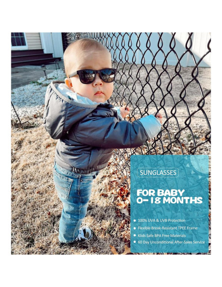 Gafas de sol polarizadas para bebés NU8041 con correa ajustable Gafas de sol polarizadas para bebés NU8041 con correa ajustable