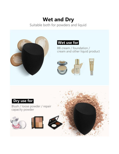 Esponjas de Maquillaje InnoGear 10 Pcs, Negro, Multiusos