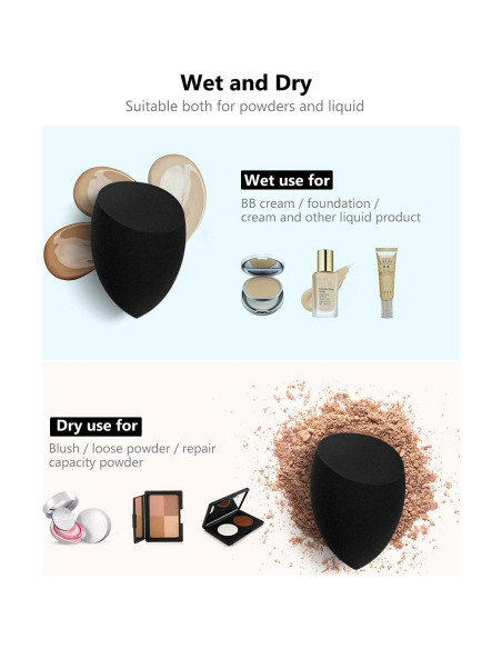 Esponjas de Maquillaje InnoGear 10 Pcs, Negro, Multiusos