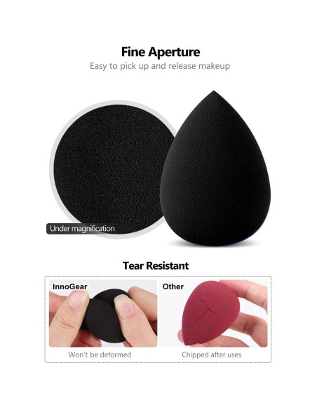 Esponjas de Maquillaje InnoGear 10 Pcs, Negro, Multiusos