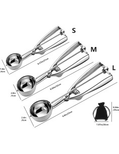 Set de 3 Cucharones de Helado OTEHETOT con Liberación por Gatillo 2