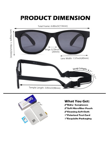 Gafas de sol polarizadas para bebés NU8041 con correa ajustable