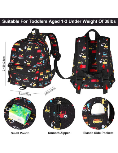 Arnés de Mochila para Niños Accmor Excavadora Negra 3 en 1