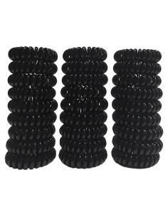 Coletas de Cabello RN BEAUTY, 27 Piezas Espirales Negras