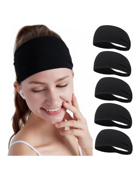 Cintas para el cabello DASUTA - Paquete de 5, color negro, unisex