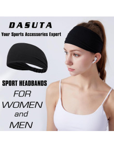 Cintas para el cabello DASUTA - Paquete de 5, color negro, unisex 2