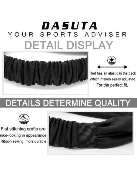 Cintas para el cabello DASUTA - Paquete de 5, color negro, unisex