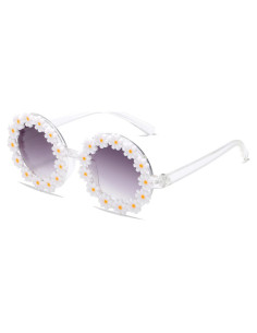 Gafas de sol redondas WZWLKJ para niñas UV400 - Diseño floral