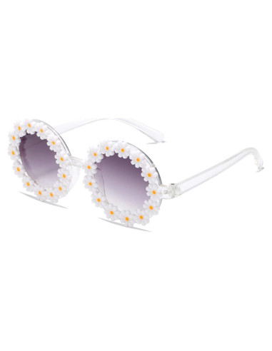 Gafas de sol redondas WZWLKJ para niñas UV400 - Diseño floral