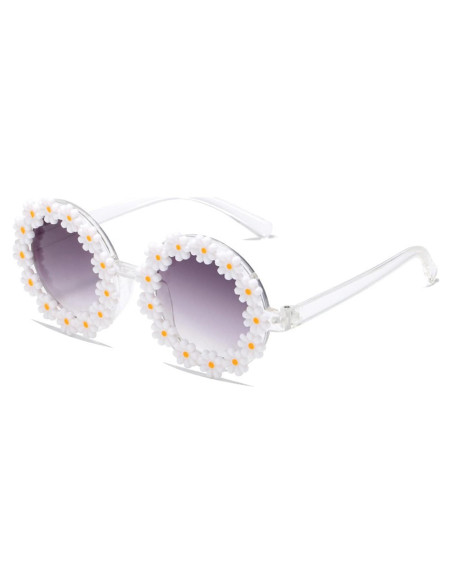 Gafas de sol redondas WZWLKJ para niñas UV400 - Diseño floral Gafas de sol redondas WZWLKJ para niñas UV400 - Diseño floral
