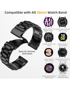 Banda de Acero Inoxidable Lerobo para Samsung Galaxy Watch 20mm 2