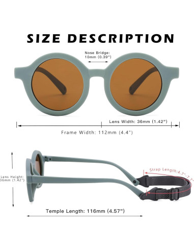 Gafas de sol polarizadas COASION para bebés 0-24 meses