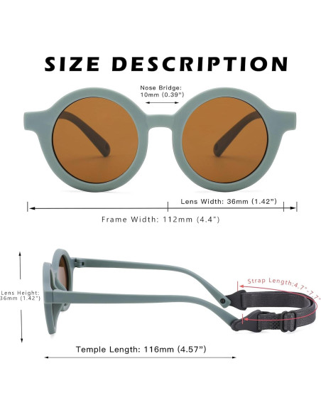 Gafas de sol polarizadas COASION para bebés 0-24 meses Gafas de sol polarizadas COASION para bebés 0-24 meses