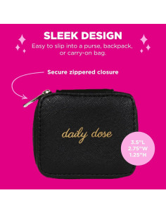 Estuche Organizador de Pastillas Miamica Dosis Diaria Negro 2