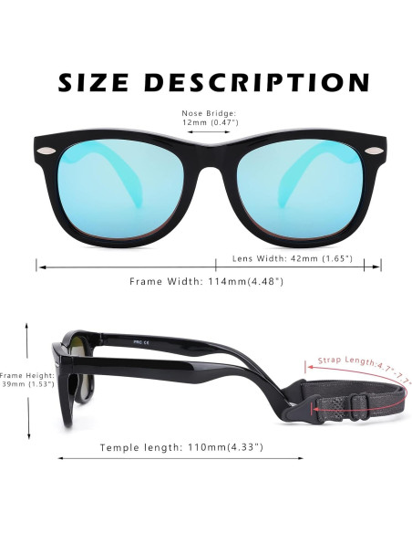 Gafas de sol polarizadas COASION para bebés 0-24 meses CA9018