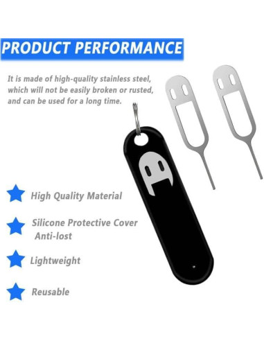 Paquete de 6 Extractores de Tarjeta SIM IOUALEY Negro