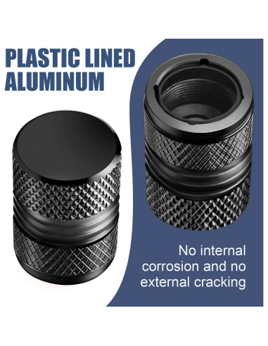 Tapas de Válvula de Neumático BAURATTI - Paquete de 8 Negro