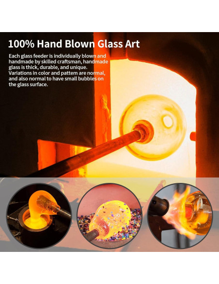 Alimentador de Colibrí BOLITE de Vidrio 620 ml Azul Colgante