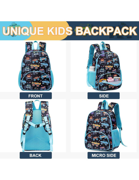 Mochila Escolar para Niños 15" Loidou Camión Azul 13L