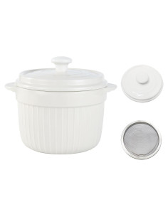 Contenedor de Grasa de Cerámica MaoYaMao 0.5L Blanco con Colador